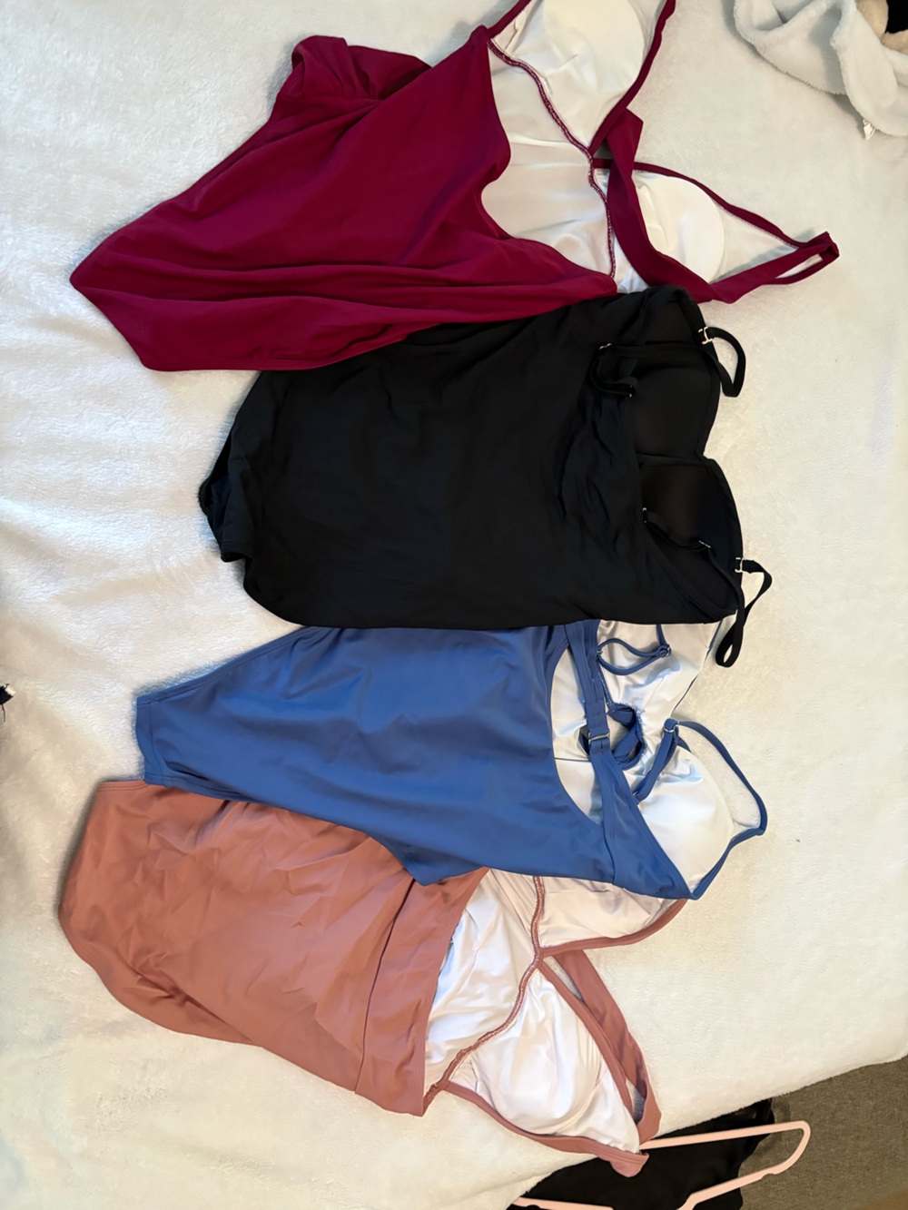 Assorted One-Piece Cupshe Swimsuits in Blush, Periwinkle, Black & Berry - Picture 2 of 2